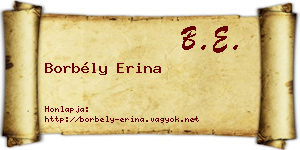 Borbély Erina névjegykártya